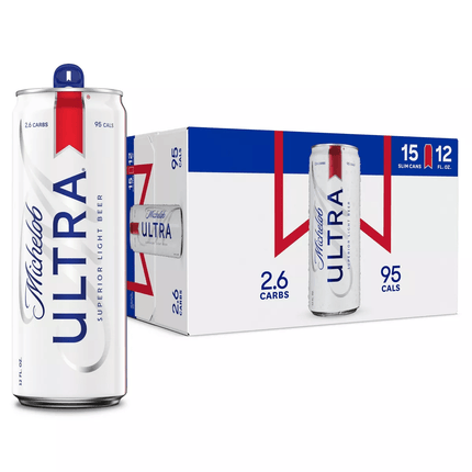 Michelob Ultra 15 Can 12 floz - American Lager Beer - Wine barrel Plus