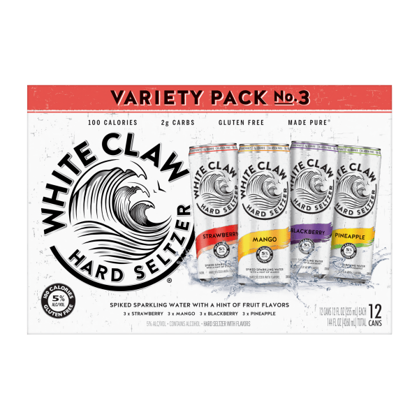 WHITE CLAW VARIETY 3 12PK 12OZ SLIM CAN - Wine barrel Plus