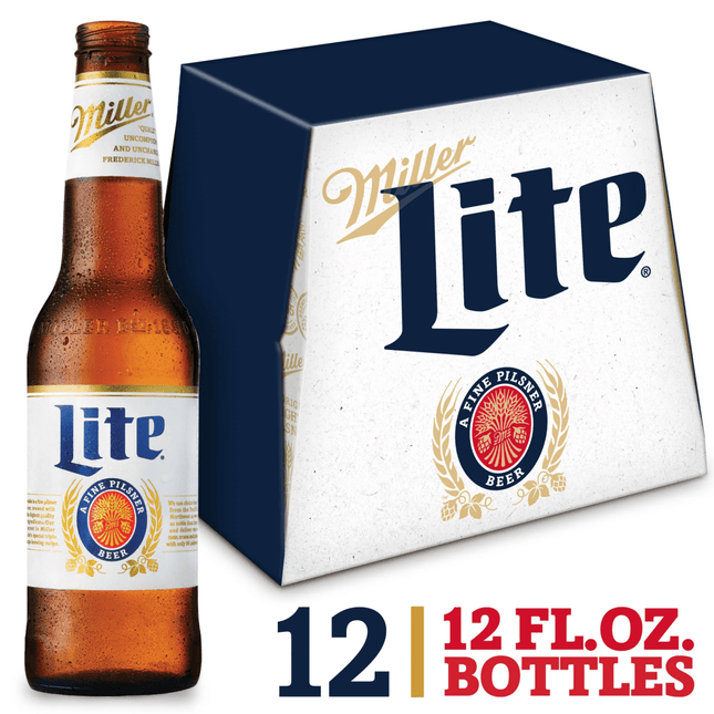MILLER LITE 12PK 12OZ BOTTLE - Wine barrel Plus