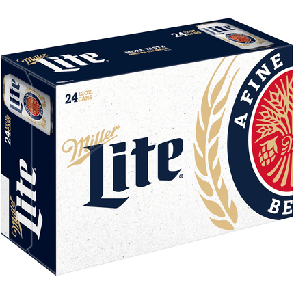 MILLER LITE 24PK 12OZ CAN - Wine barrel Plus
