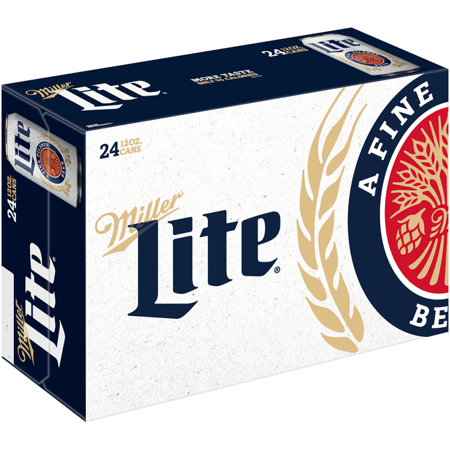 MILLER LITE 24PK 12OZ CAN - Wine barrel Plus