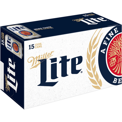 MILLER LITE 15PK 12OZ CAN - Wine barrel Plus