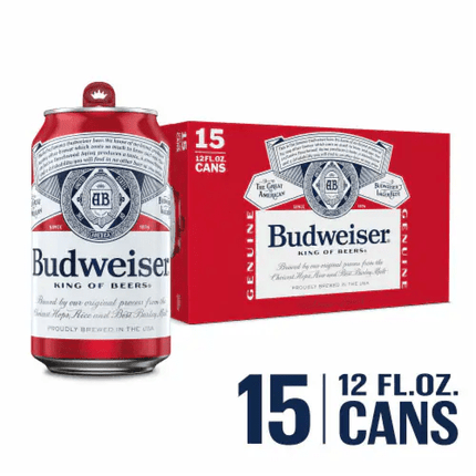 Budweiser 15 Can 12oz - Wine barrel Plus