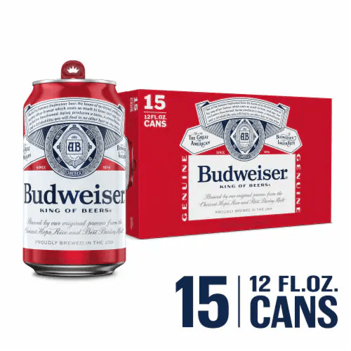 Budweiser 15 Can 12oz - Wine barrel Plus