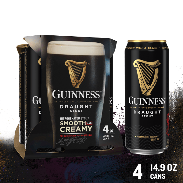 GUINNESS DRAUGHT STOUT SMOOTH CREAMY 4PK - Wine barrel Plus