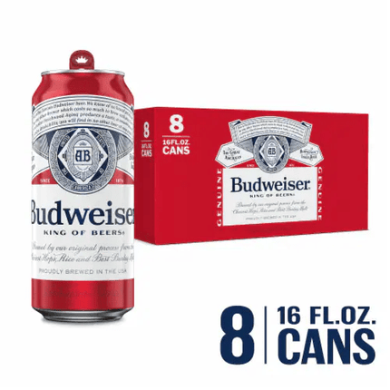 Budweiser 16oz Can 8PK - Wine barrel Plus