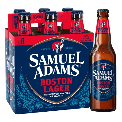 SAMUEL ADAMS BOSTON LAGER 6PK 12OZ BOTTLE - Wine barrel Plus