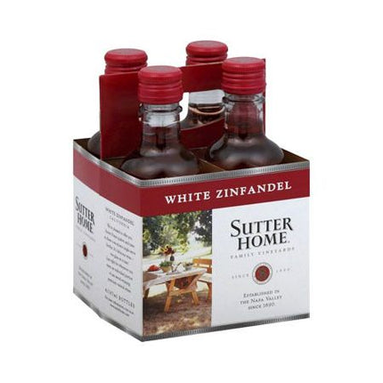 SUTTER HOME WHITE ZINFANDEL 4PK 187ML - Wine barrel Plus