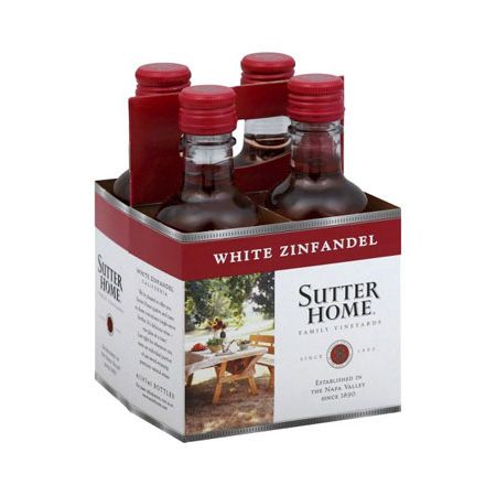 SUTTER HOME WHITE ZINFANDEL 4PK 187ML - Wine barrel Plus