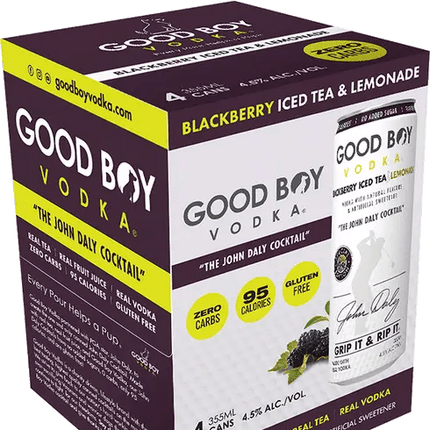 GOOD BOY VODKA JOHN DALY BLACKBERRY 4PK 355ML - Wine barrel Plus