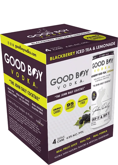 GOOD BOY VODKA JOHN DALY BLACKBERRY 4PK 355ML - Wine barrel Plus