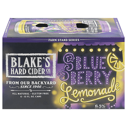 Blake's Blueberry Lemonade Cider 6 Can - Wine barrel Plus