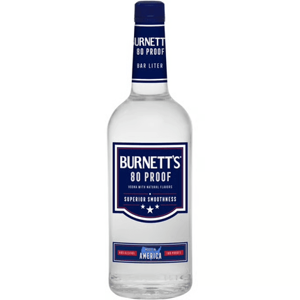 BURNETT'S VODKA 80 Proof 1000 ml - Wine barrel Plus