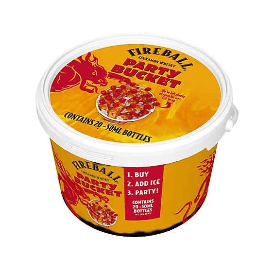 FIREBALL PARTY BUCKET PL 20PK 66 Proof 50 ml - Wine barrel Plus