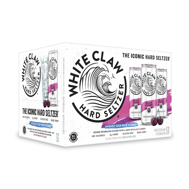 WHITE CLAW BLACK CHERRY 12PK 12OZ SLIM CAN - Wine barrel Plus