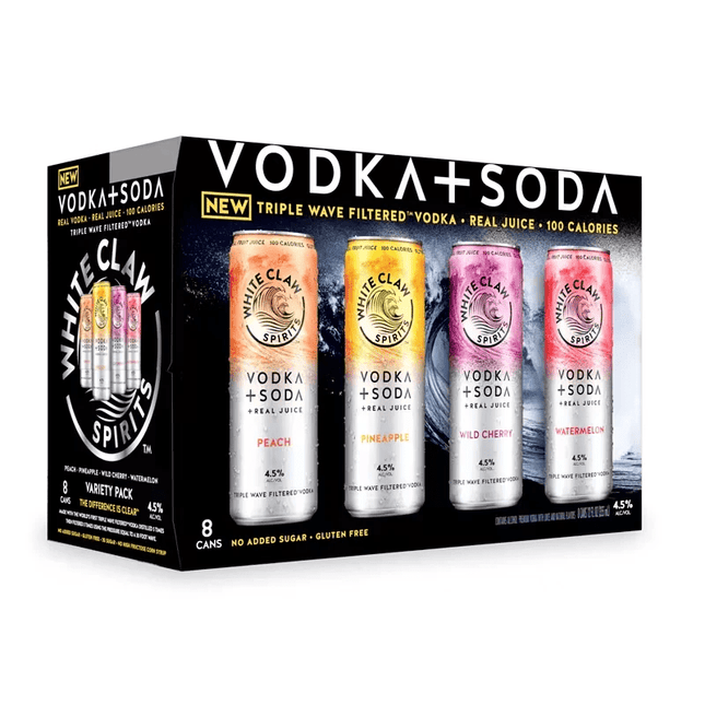 WHITE CLAW + VODKA SODA 8PK - Wine barrel Plus