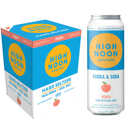 HIGHNOON PEACH HARD SELTZER 4PK - Wine barrel Plus