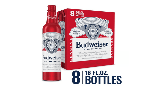 Budweiser 8 16oz Alum Bottle - Wine barrel Plus