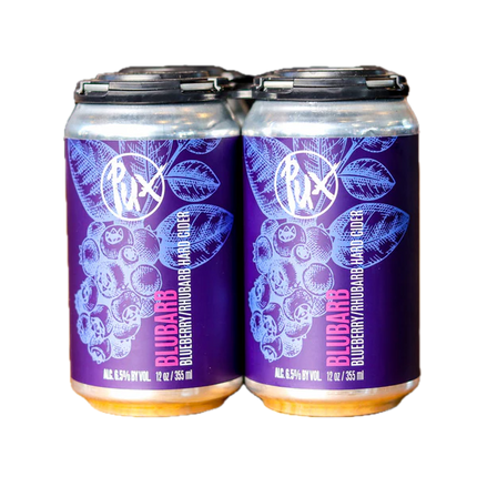 PUX BLUBARB BLUEBERRY /RHUBARB 4PK 12OZ CAN CIDER - Wine barrel Plus
