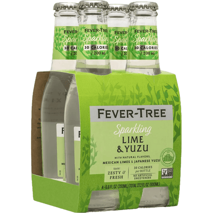FEVER TREE SPARKLING LIME & YUZU 200ML 4PK BOTTLES - Wine barrel Plus