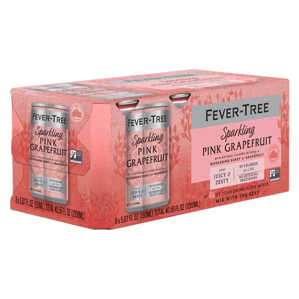 FEVER TREE SPARKLING PINK GRAPEFRUIT WATER 8PK150ML CAN - Wine barrel Plus