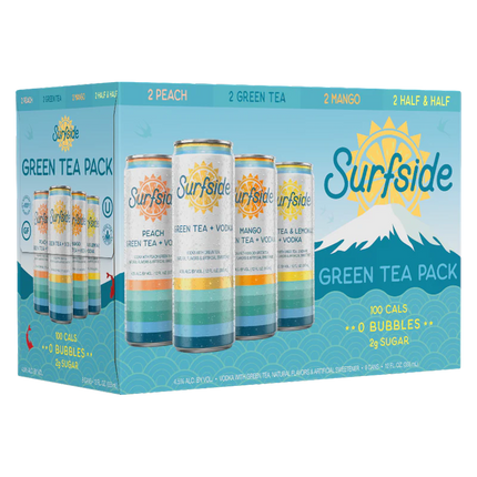 SURFSIDE GREEN TEA 8PK 12OZ CAN - Wine barrel Plus