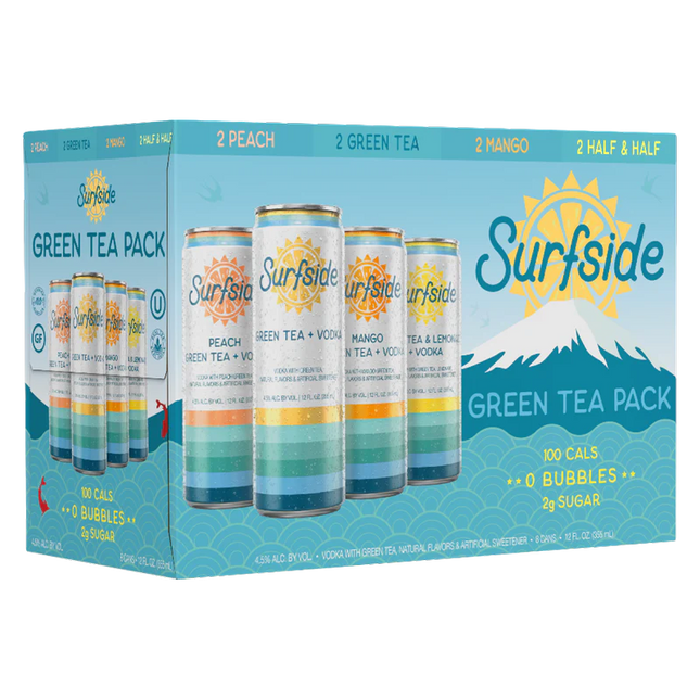 SURFSIDE GREEN TEA 8PK 12OZ CAN - Wine barrel Plus