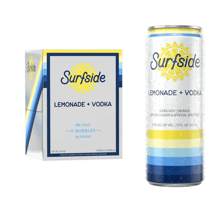 SURFSIDE LEMON+VODKA 4PK 12OZ CAN - Wine barrel Plus