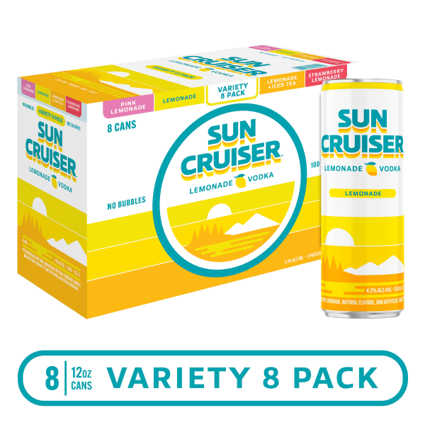 SUN CRUISER LEMONADE VODKA VARIETY 8PK 12OZ CAN - Wine barrel Plus