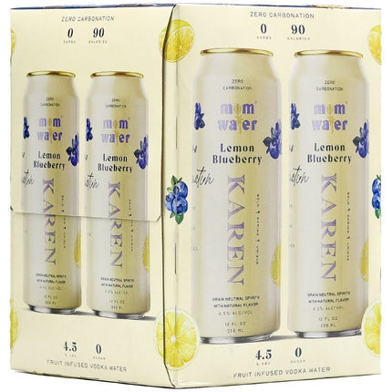 MOM WATER LEMON BLUEBERRY KAREN 4PK 355ML CAN - Wine barrel Plus
