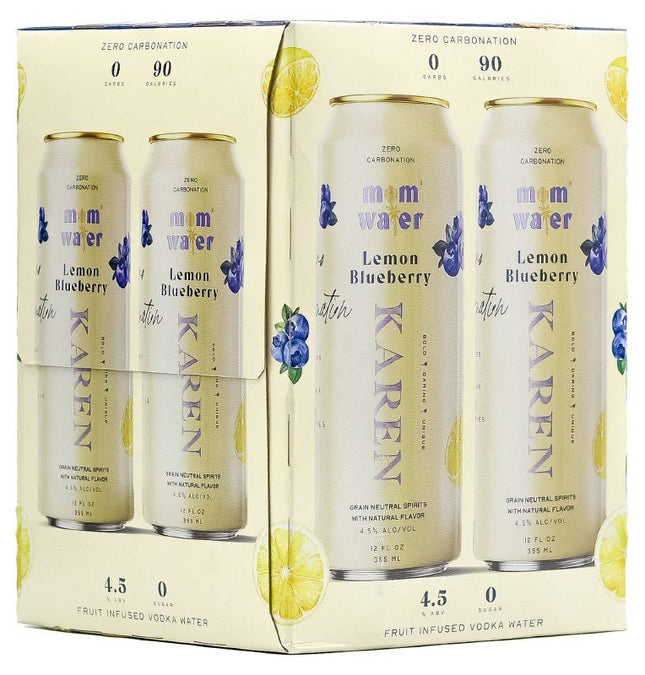 MOM WATER LEMON BLUEBERRY KAREN 4PK 355ML CAN - Wine barrel Plus