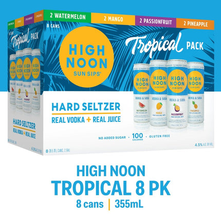 HIGH NOON TROPICAL VODKA VARIETY PK SELTZER 8PK - Wine barrel Plus