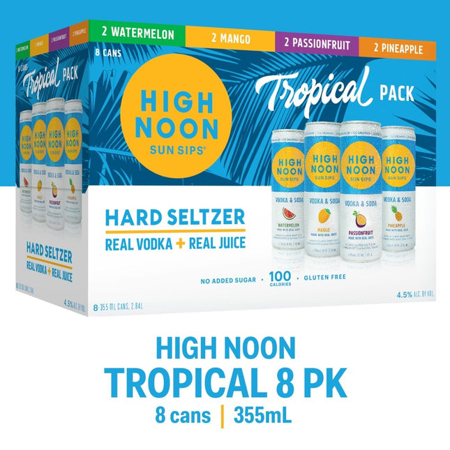 HIGH NOON TROPICAL VODKA VARIETY PK SELTZER 8PK - Wine barrel Plus
