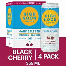HIGHNOON BLACK CHERRY HARD SELTZER 4PK - Wine barrel Plus