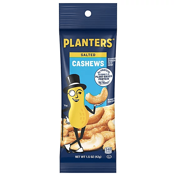 PLANTERS SALTED CASHEWS 1.5OZ - Wine barrel Plus