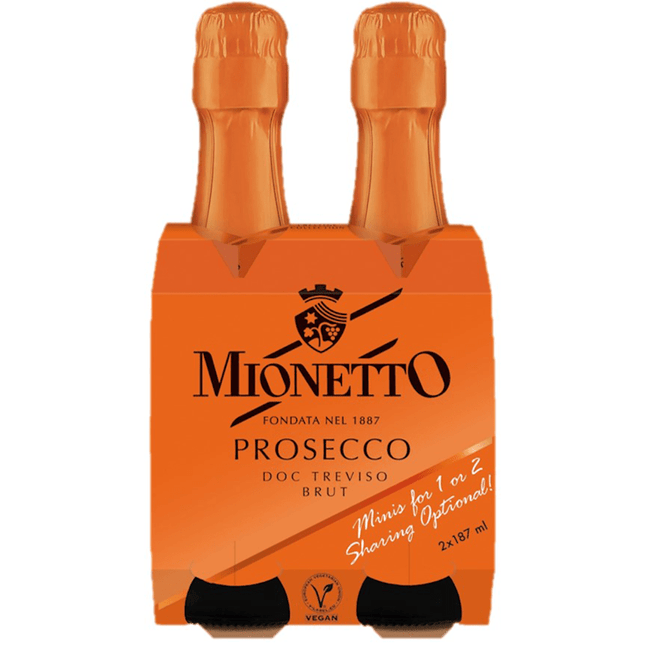 MIONETTO PRESTIGE Prosecco Brut 187 x 2 Packs - Wine barrel Plus