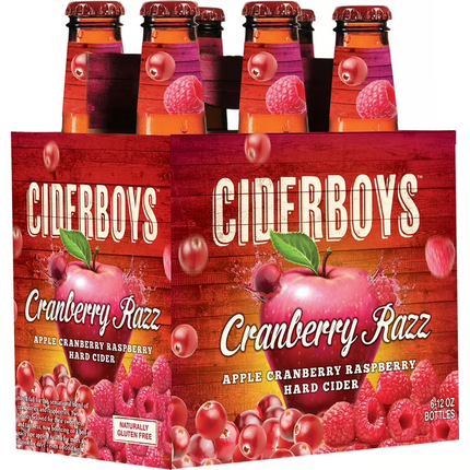 CIDERBOYS CRANBERRY RAZZ 6PK 12OZ BOTTLERS - Wine barrel Plus