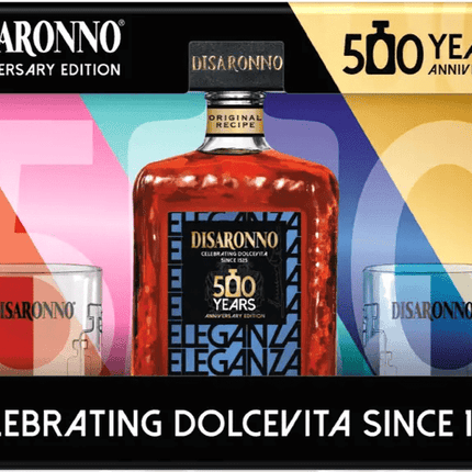 DISARONNO 500YR ANNIVERSARY 750ML 56 PROOF W/2 GLASS - Wine barrel Plus