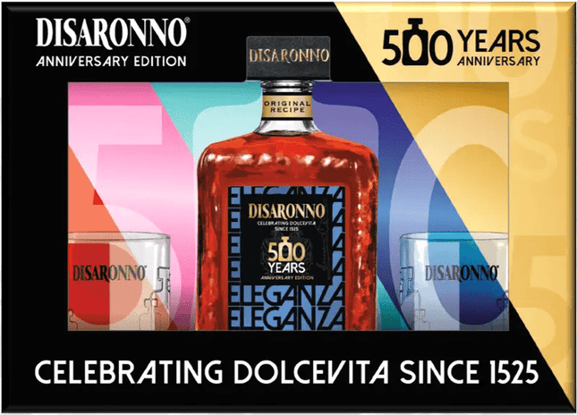 DISARONNO 500YR ANNIVERSARY 750ML 56 PROOF W/2 GLASS - Wine barrel Plus