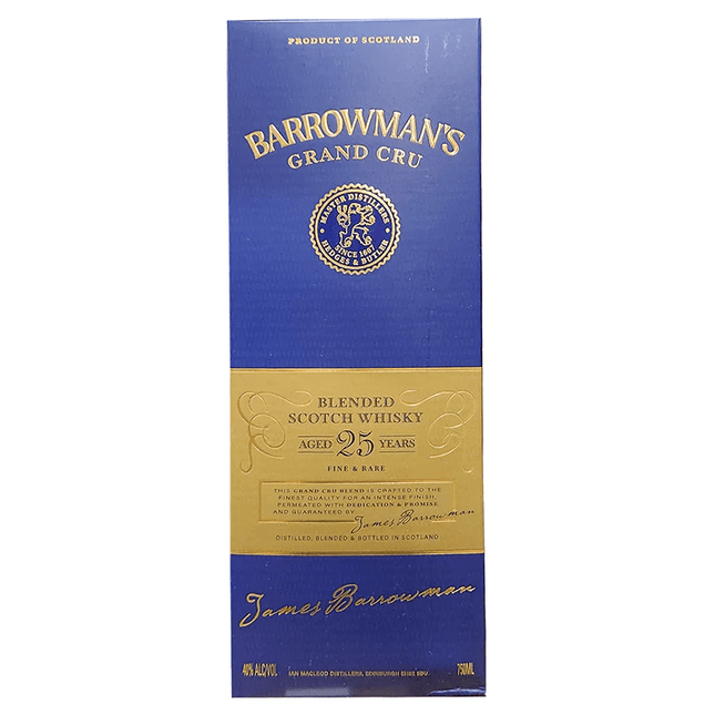 BARROWMANS 25YR BLENDED SCOTCH 80 PROOF - Wine barrel Plus