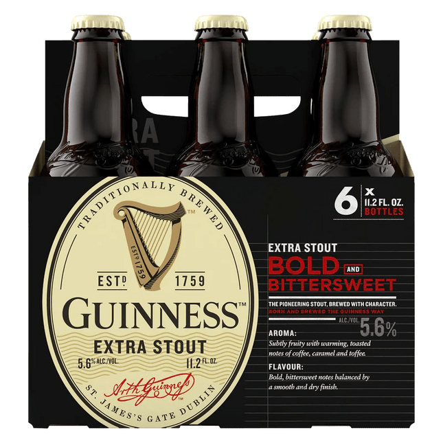 Guinness Extra Stout 11.2oz 6PK Bottle - Wine barrel Plus