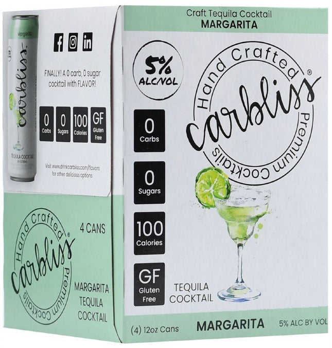 CARBLISS TEQUILA COCKTAIL MARGARITA 4PK 12OZ CAN - Wine barrel Plus