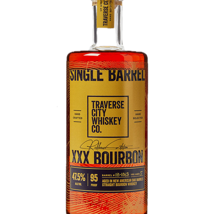 TRAVERSE CITY SINGLE BARREL XXX BOURBON 750ML 95 PROOF - Wine barrel Plus