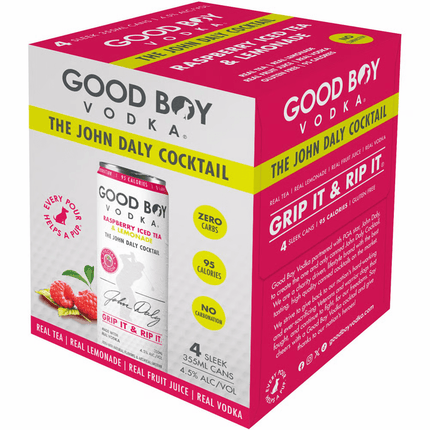 GOOD BOY VODKA RASPBERRY PEACH ICED TEA & LEMONADE 4PK 355ML CAN - Wine barrel Plus
