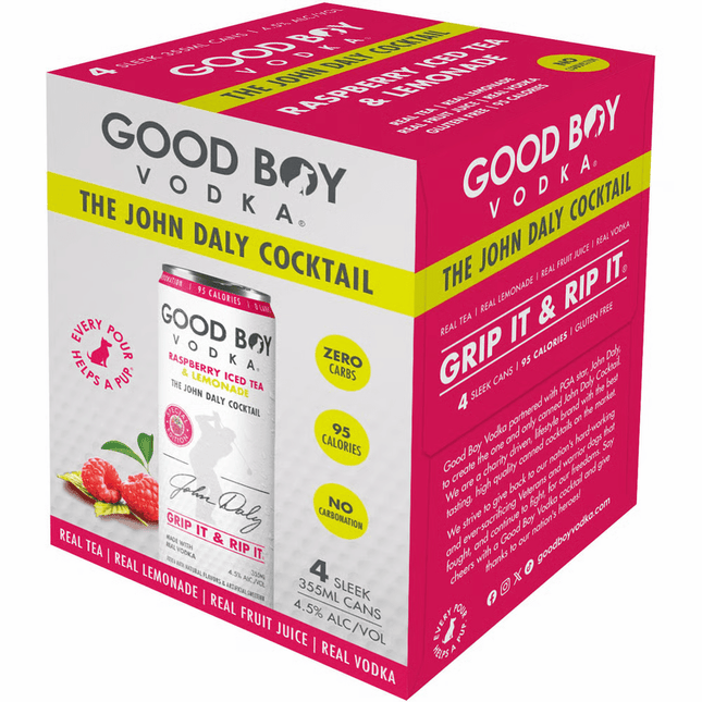 GOOD BOY VODKA RASPBERRY PEACH ICED TEA & LEMONADE 4PK 355ML CAN - Wine barrel Plus