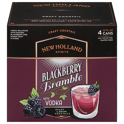 NEW HOLLAND BLACKBERRY BRAMBLE VODKA 4PK 12OZ CAN - Wine barrel Plus