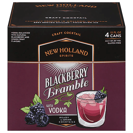 NEW HOLLAND BLACKBERRY BRAMBLE VODKA 4PK 12OZ CAN - Wine barrel Plus