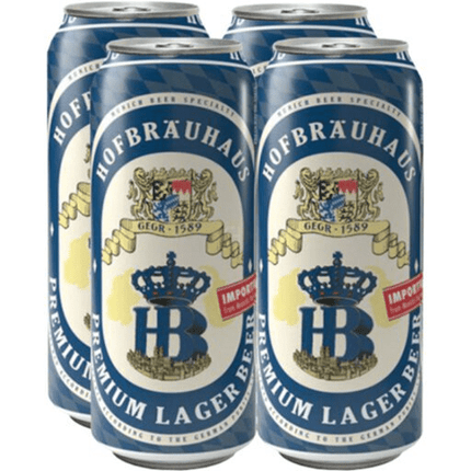 HOFBRAU HELLS LAGER 4PK 500ML CAN - Wine barrel Plus