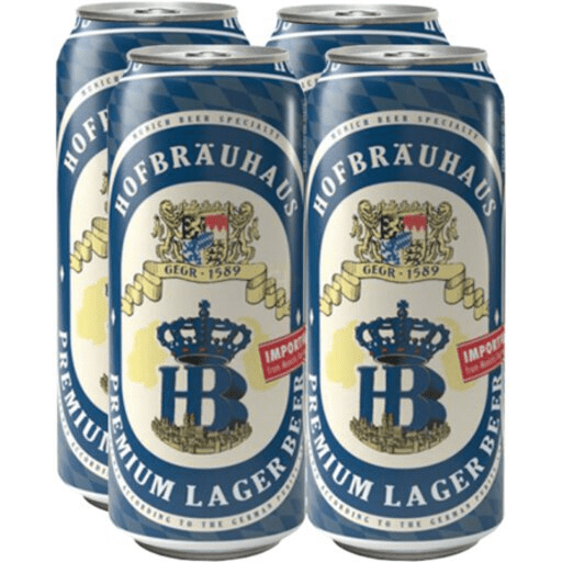HOFBRAU HELLS LAGER 4PK 500ML CAN - Wine barrel Plus