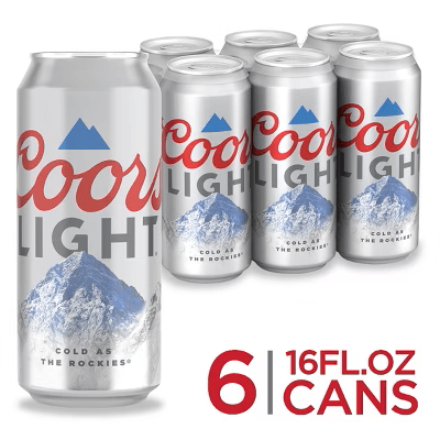 COORS LIGHT 6PK 16OZ CAN - Wine barrel Plus